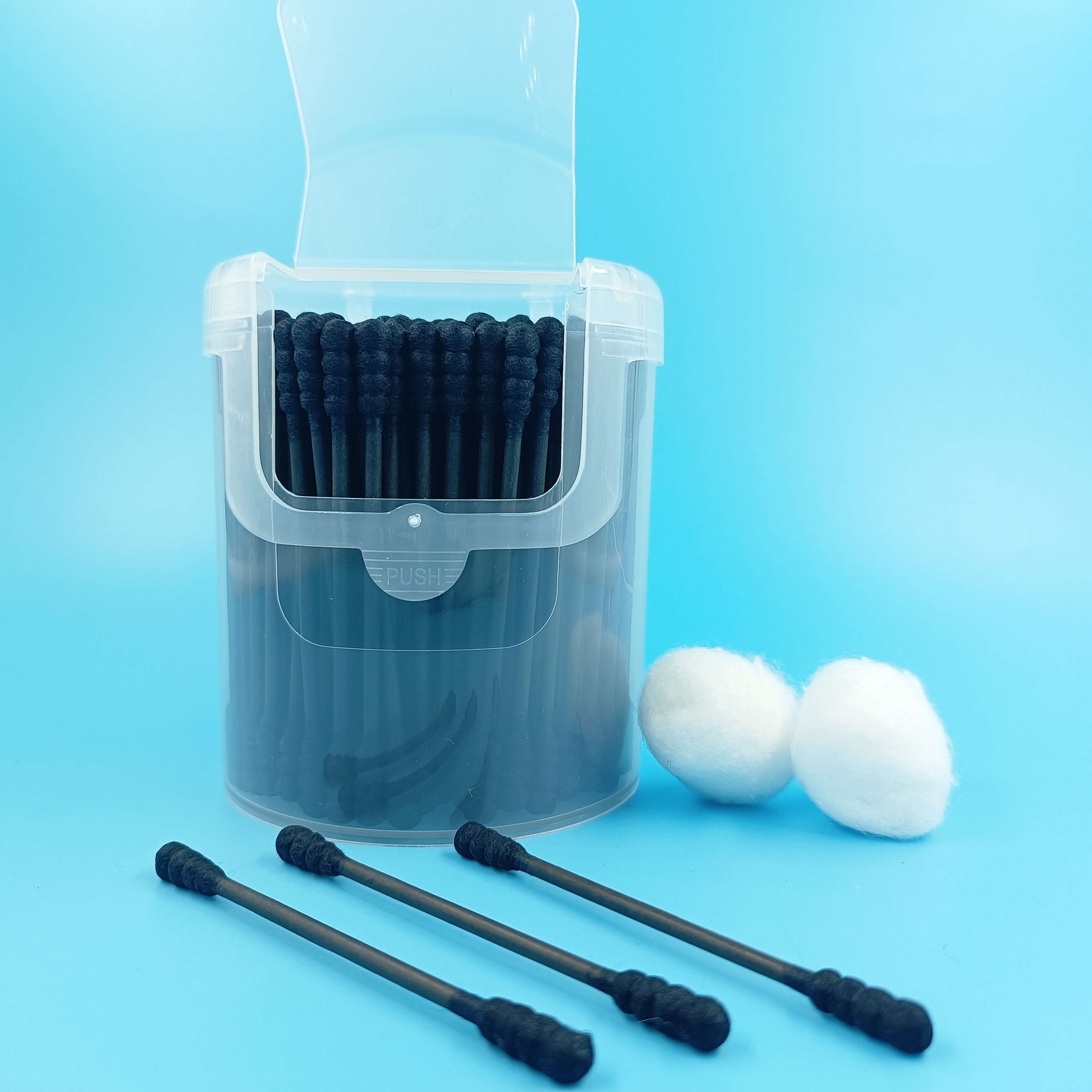 Black cotton swabs paper stick cotton buds 200PCS