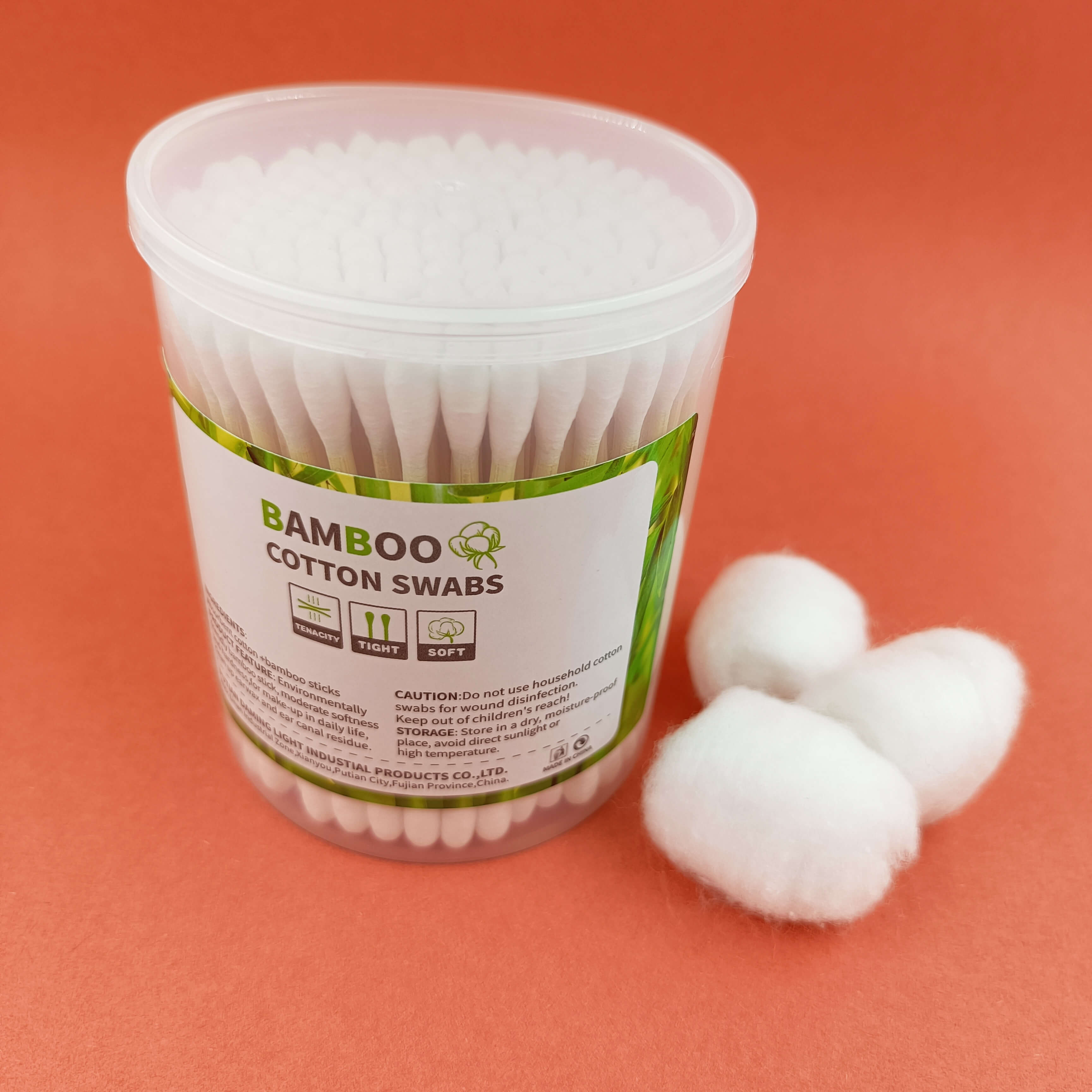 Cylinder Bamboo Swabs 150 pieces of cotton swabs