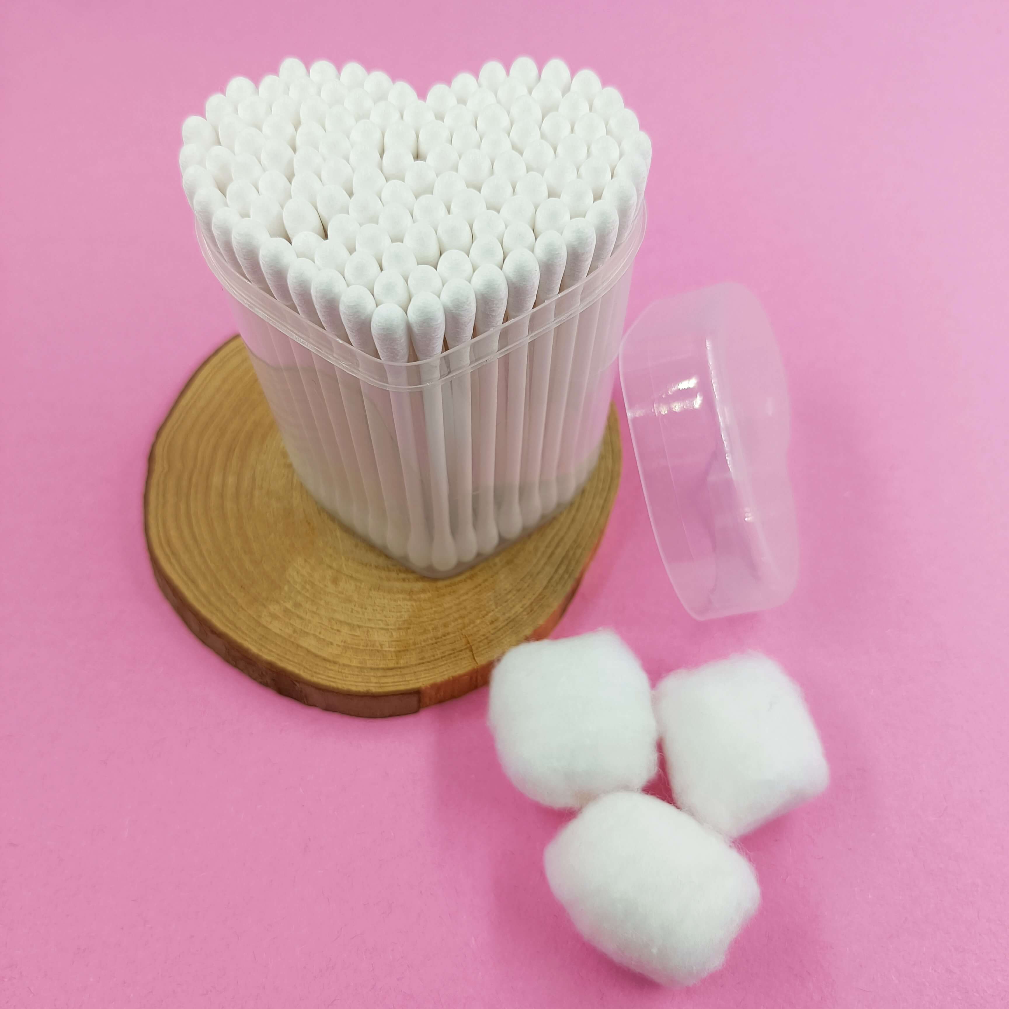 Daily Cleaning Cylinder Paper Stick Cotton Swabs 150 pieces