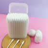 100 paper sticks and cotton swabs in frosted square box