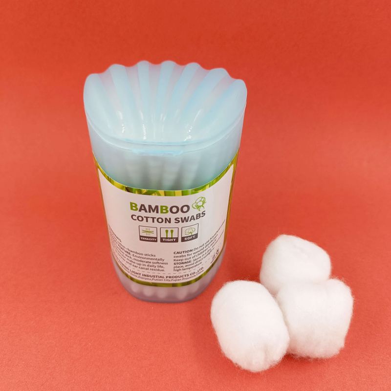 Shell shape OEM bamboo stick cotton buds 100pcs