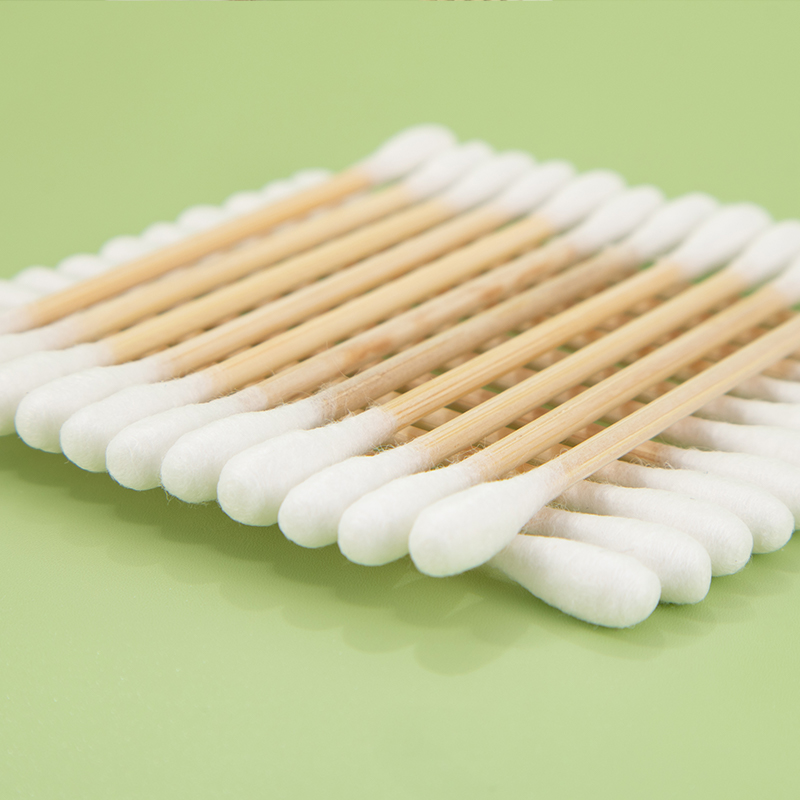 800pcs Hot Selling Bamboo Stick Cotton Swabs in Zipper Bag