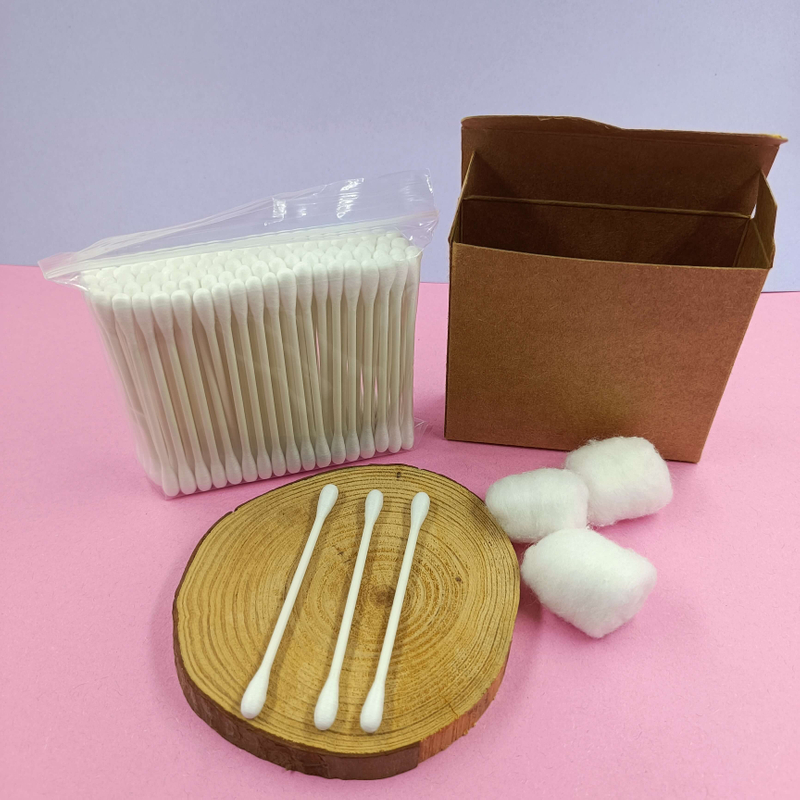 Kraft paper OEM cotton buds cotton sticks 100pcs