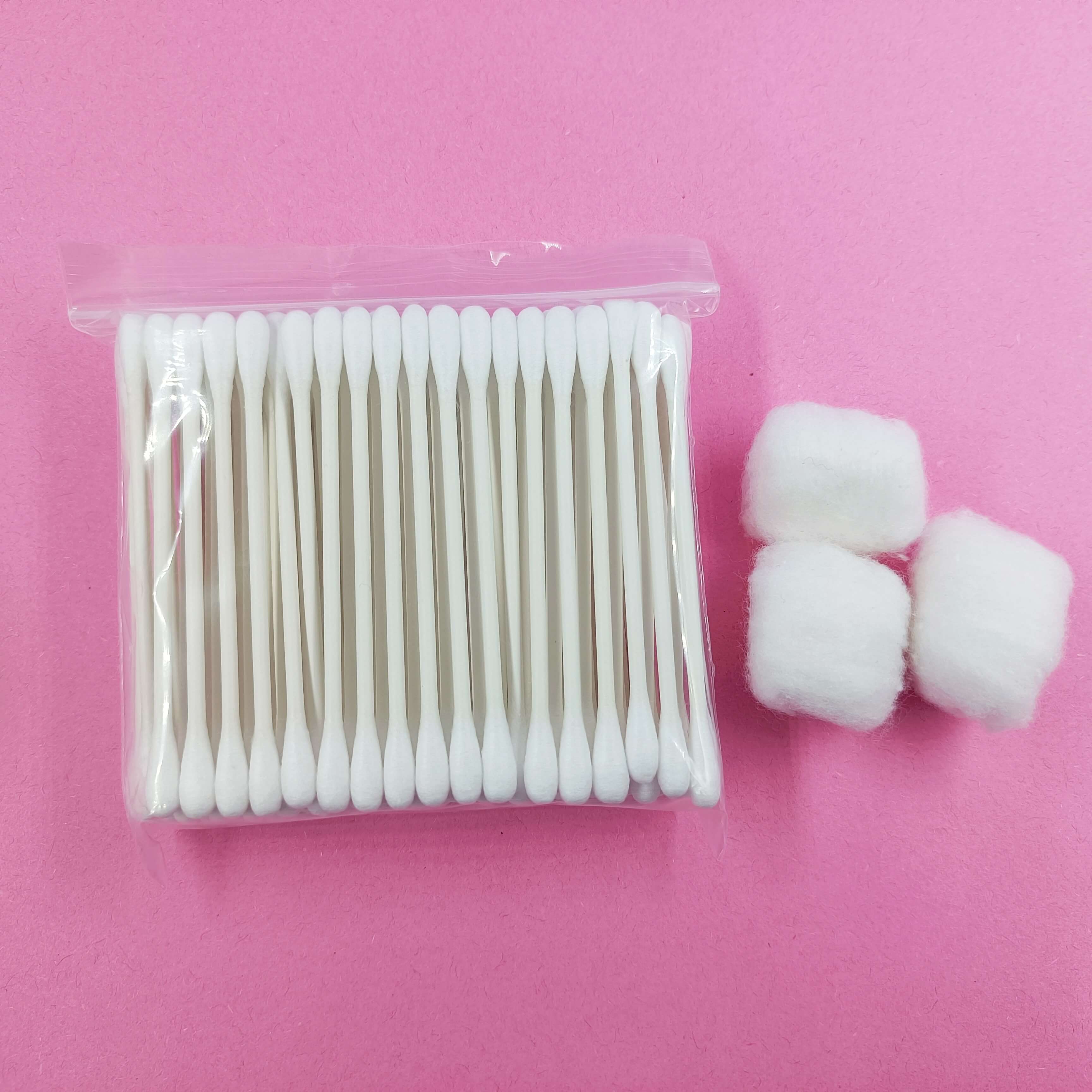 Cotton Buds with PE bags Bathroom 100 Pieces