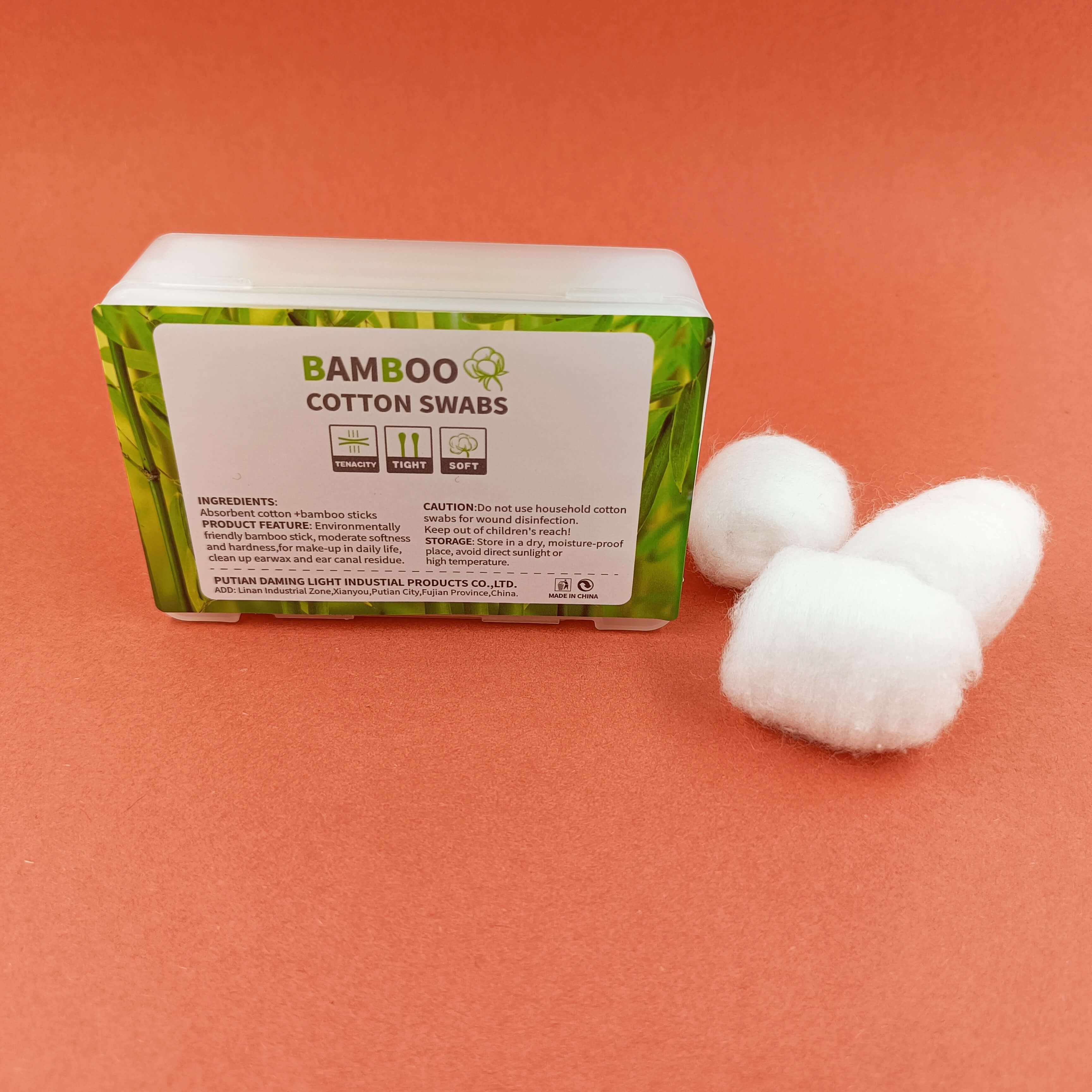 50 frosted double button box bamboo swabs