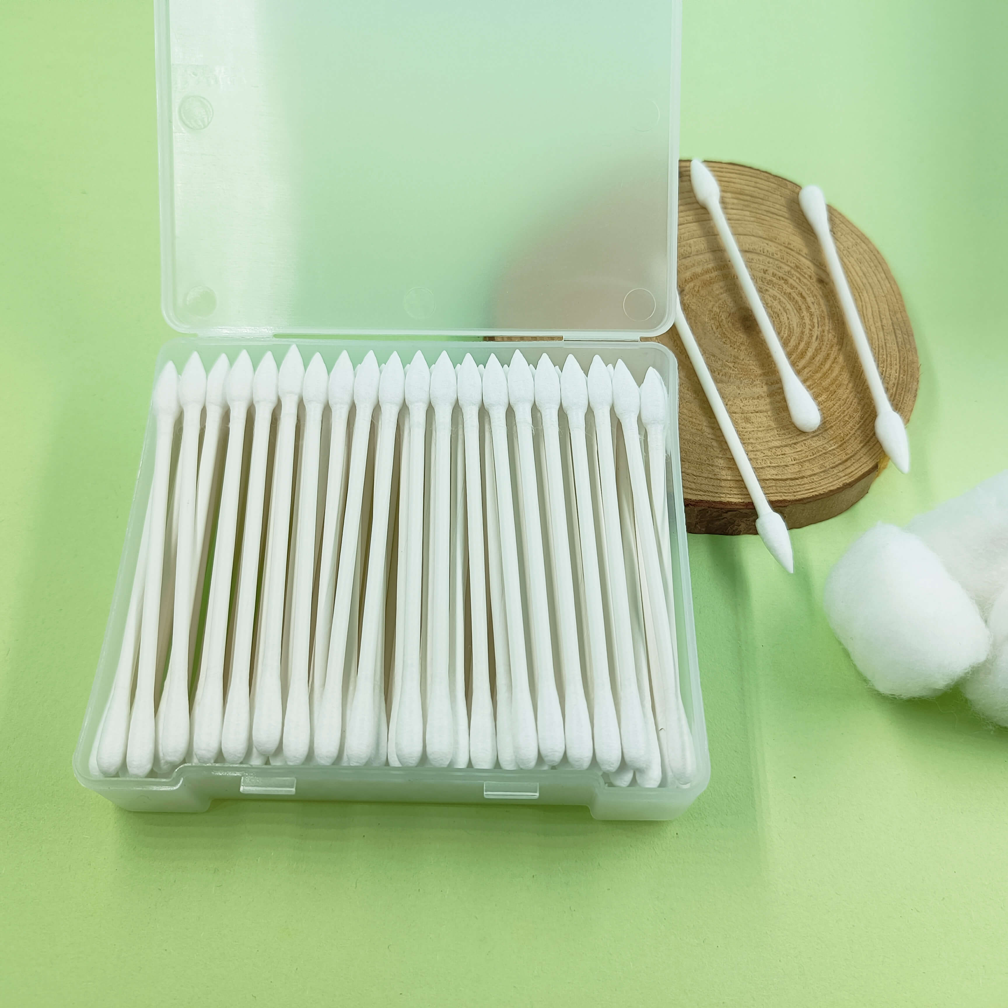 Organic Cotton Swabs White Paper Stick Travel Pack 100PCS-1