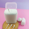 100 paper sticks and cotton swabs in frosted square box