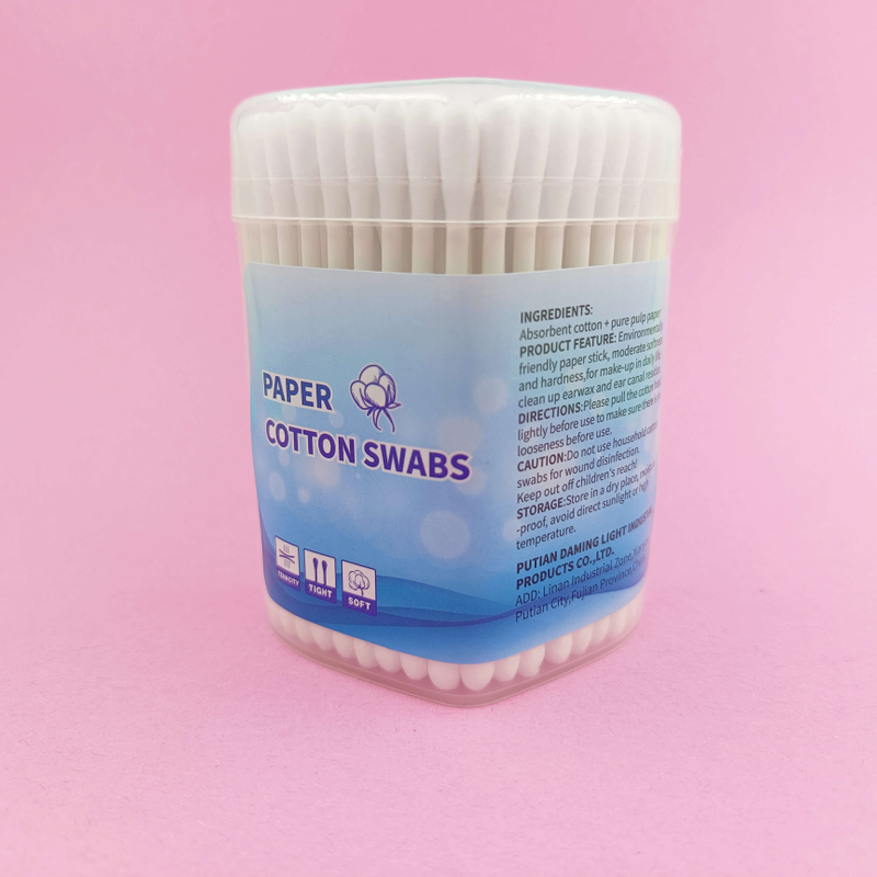 Daily Cleaning Cylinder Paper Stick Cotton Swabs 150 pieces