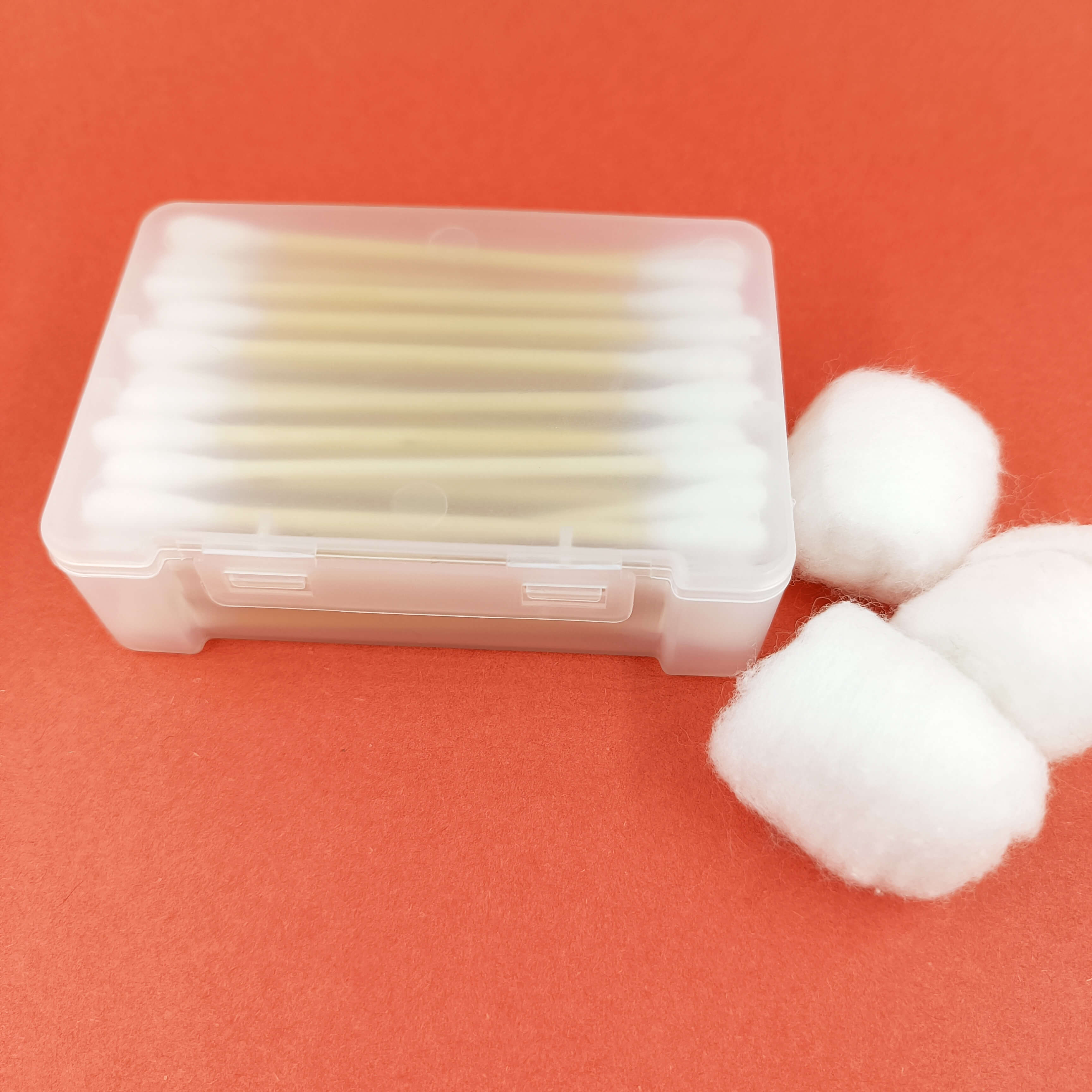 50 frosted double button box bamboo swabs