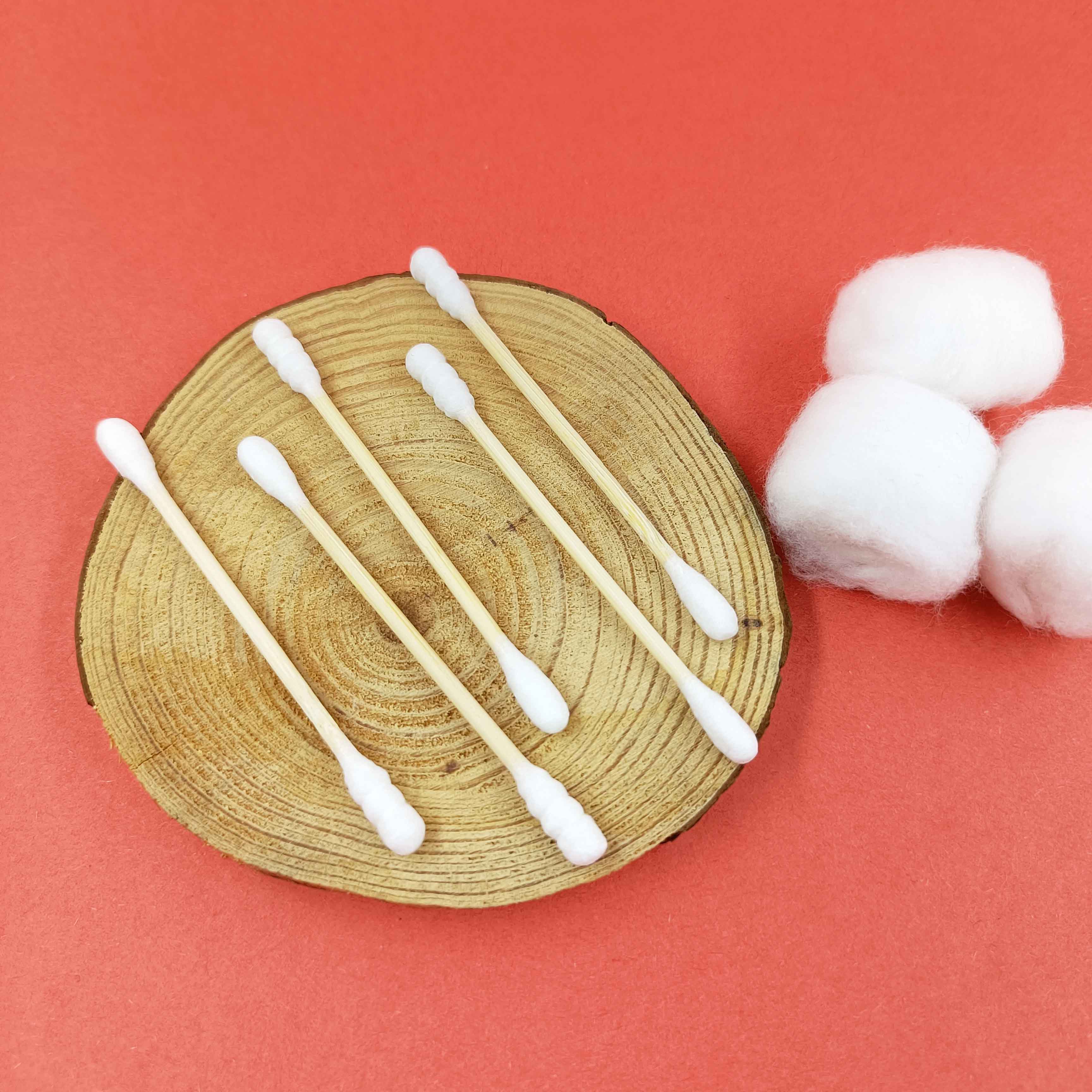 100pcs rose shape OEM bamboo stick cotton buds