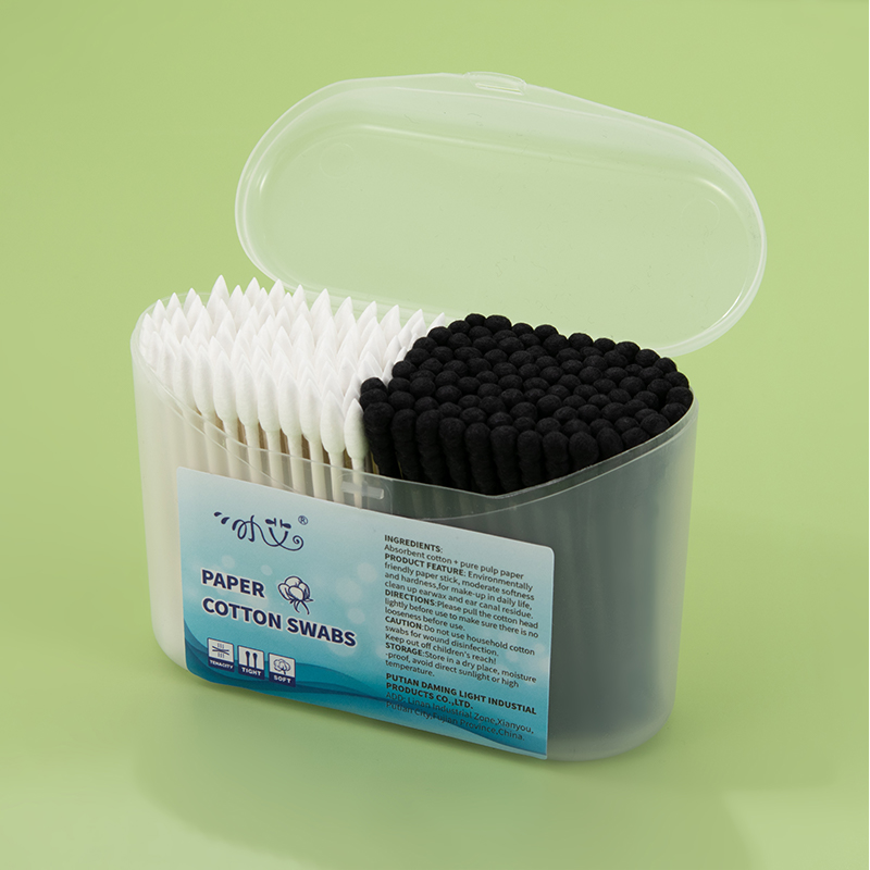 200 Count Cotton Swabs with Paper Sticks with Storage Box